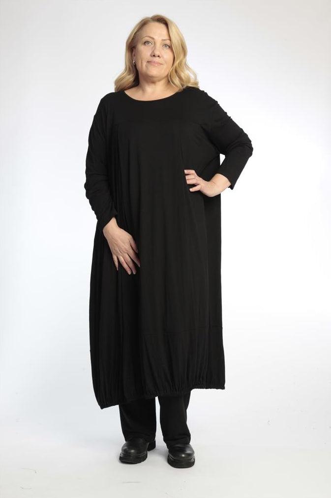 Alltags Kleid in Ballon Form aus er Qualität, Schwarz Lagenlook Oversize Mode B2B Großhandel