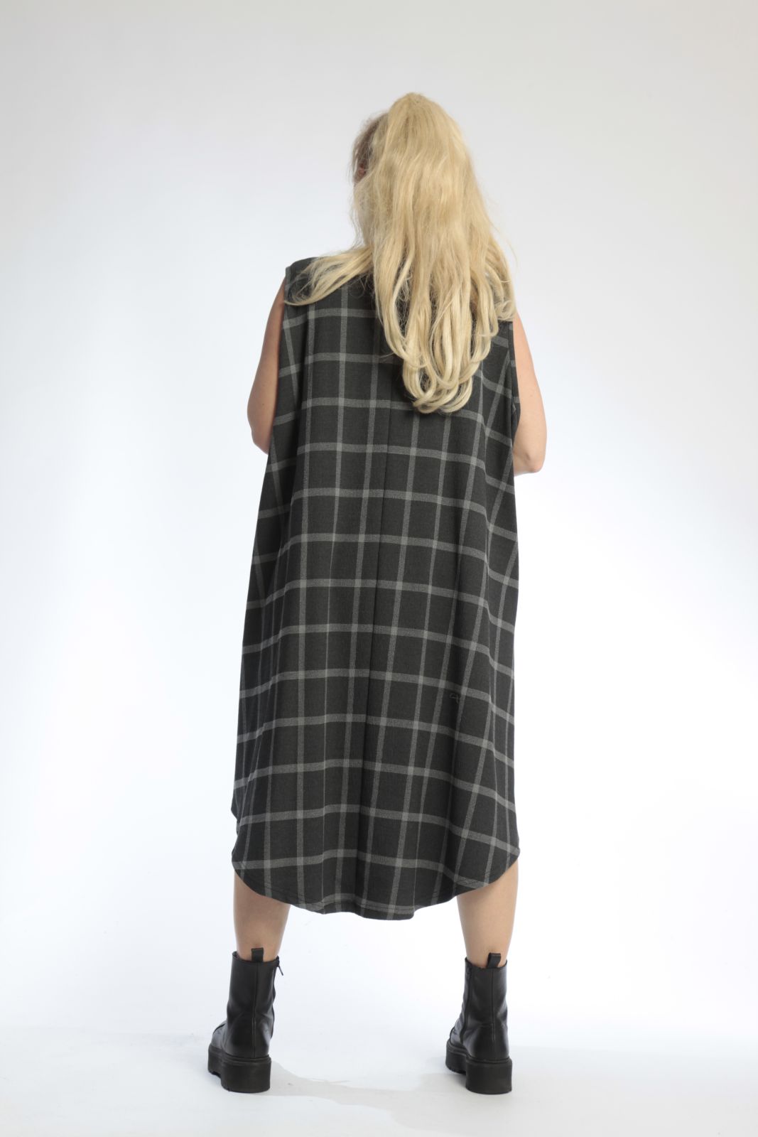 Alltags Kleid in Form aus er Qualität, Anthra-Grau Lagenlook Oversize Mode B2B Großhandel