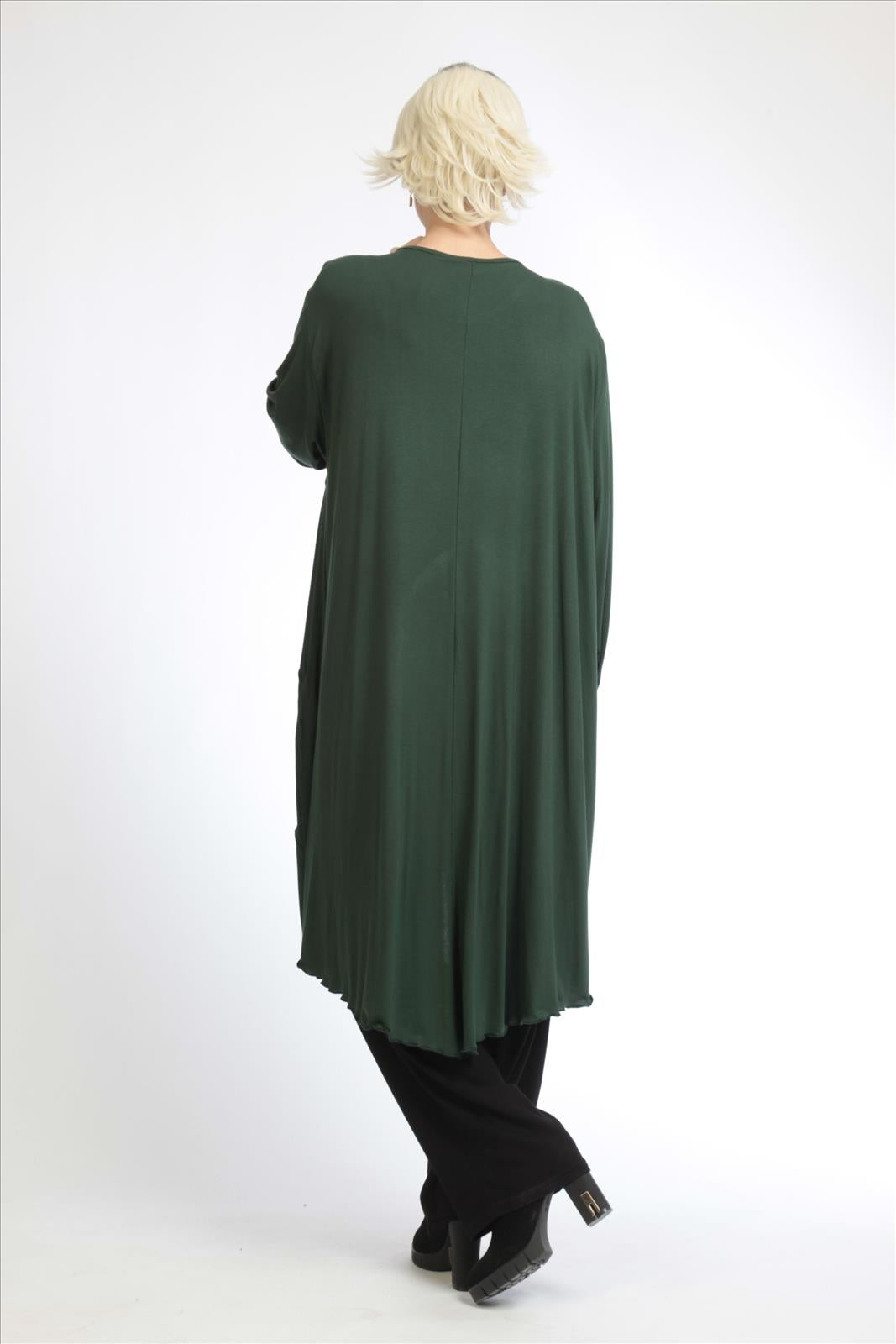 Alltags Kleid in Form aus feiner Jersey Qualität, Grün Lagenlook Oversize Mode B2B Großhandel