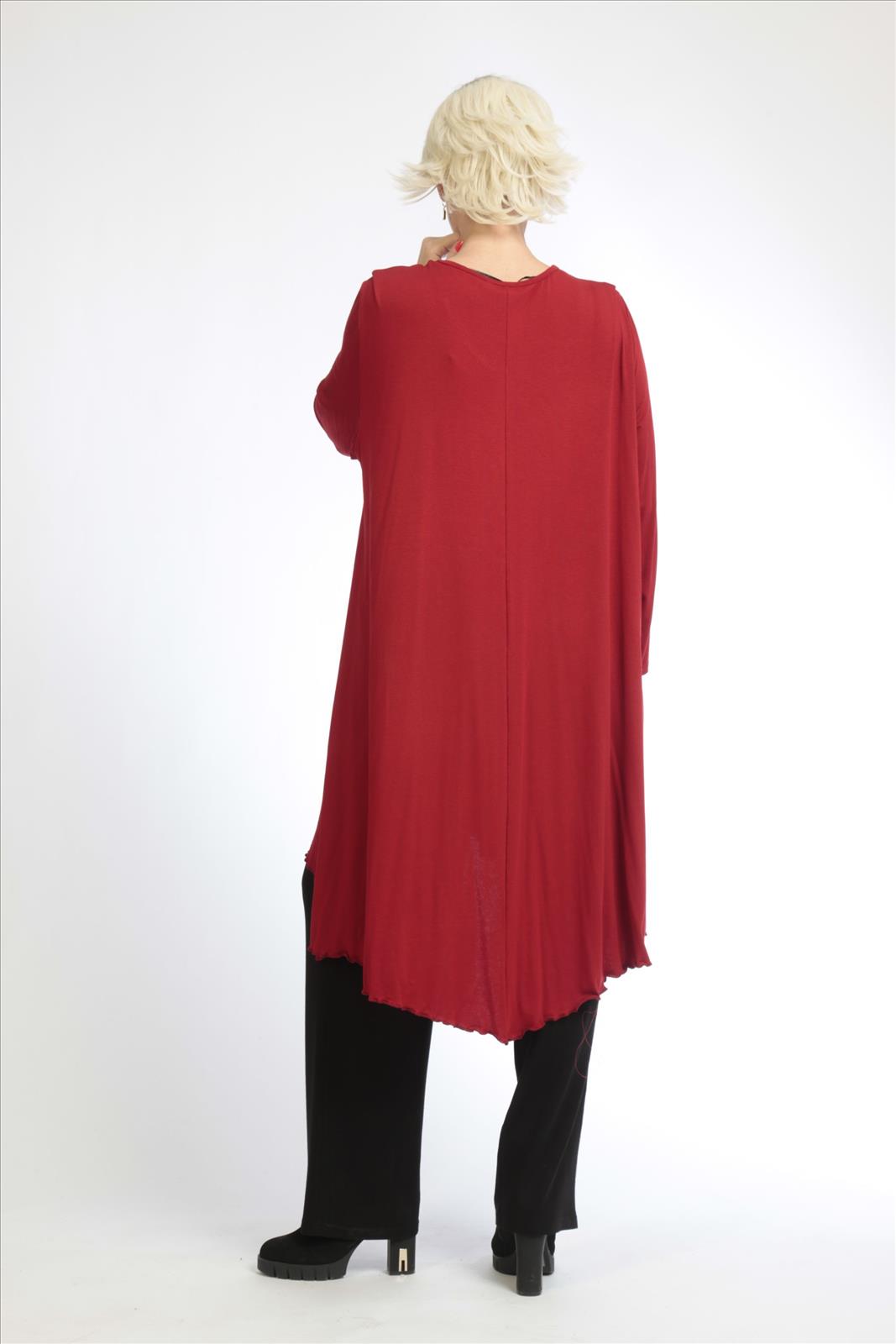 Alltags Kleid in Form aus feiner Jersey Qualität, Rot Lagenlook Oversize Mode B2B Großhandel