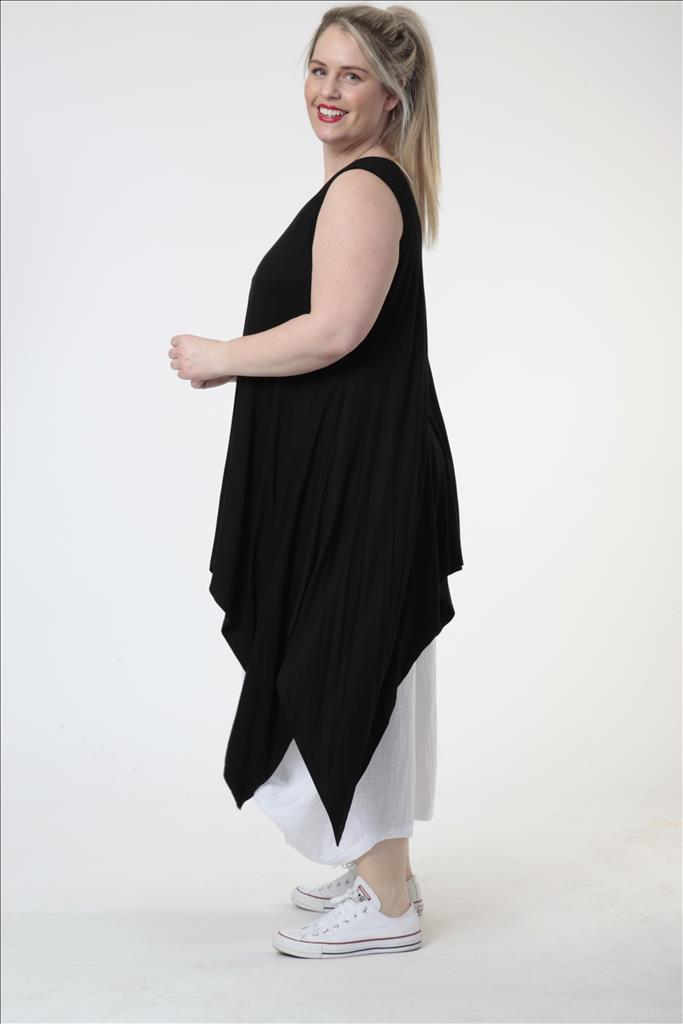 Alltags Kleid in Form aus feiner Jersey Qualität, Schwarz Lagenlook Oversize Mode B2B Großhandel
