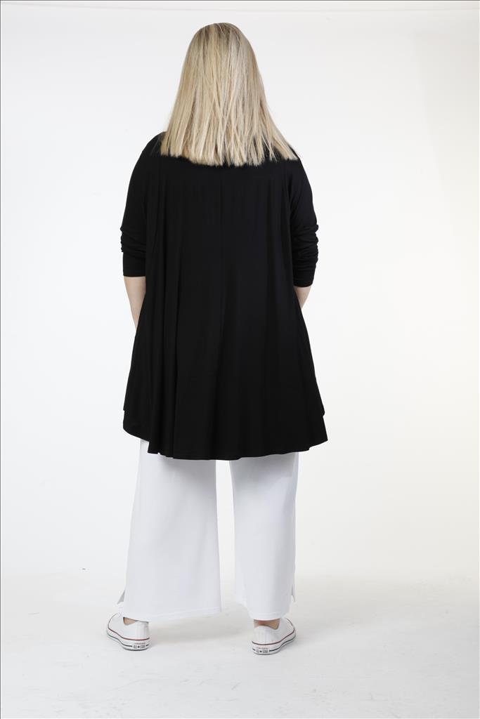 Alltags Shirt in Glocken Form aus feiner Jersey Qualität, Schwarz Lagenlook Oversize Mode B2B Großhandel