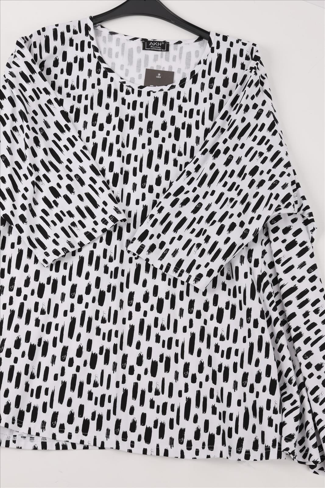 Sommer Big Shirt in A-Form aus er Qualität, Schwarz-Weiß Lagenlook Oversize Mode B2B Großhandel