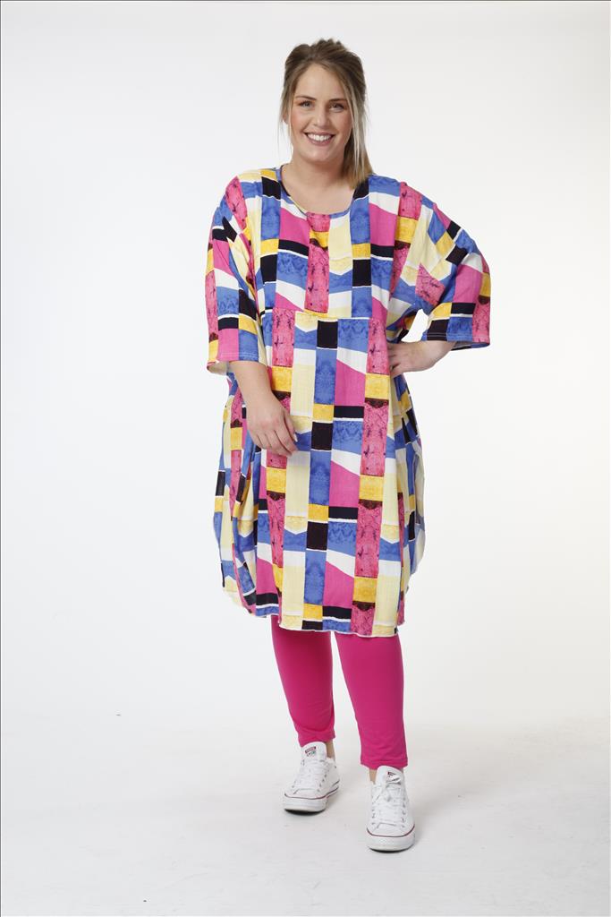 Sommer Big Shirt in Form aus er Qualität, Pink-Multi Lagenlook Oversize Mode B2B Großhandel