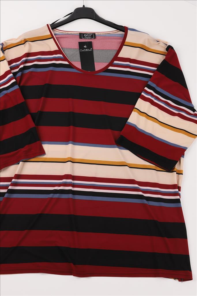 Sommer Big Shirt in gerader Form aus er Qualität, Bordeaux-Beige Lagenlook Oversize Mode B2B Großhandel