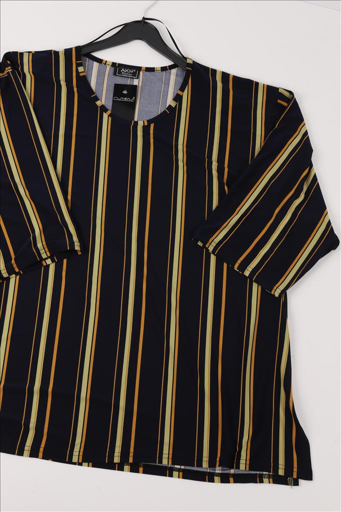 Sommer Big Shirt in gerader Form aus er Qualität, Marine-Gelb Lagenlook Oversize Mode B2B Großhandel