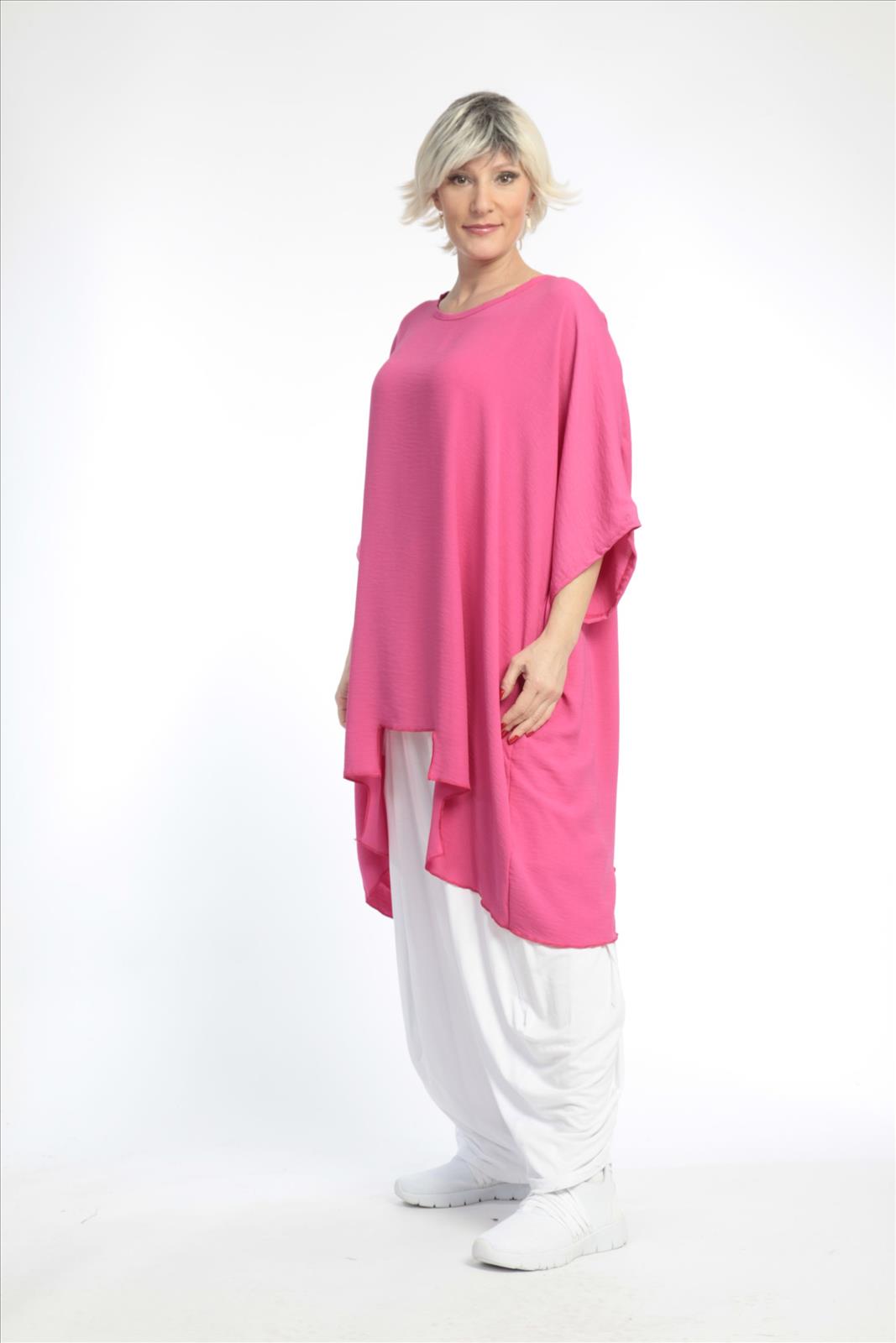 Sommer Big Shirt in gerader Form aus er Twill Qualität, Pink Lagenlook Oversize Mode B2B Großhandel