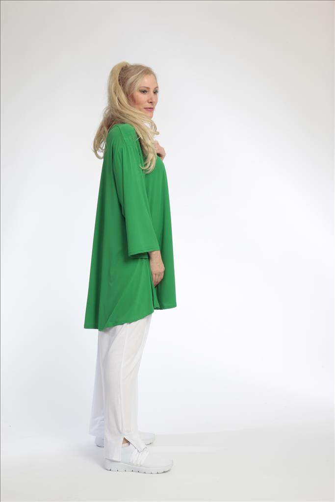 Sommer Big Shirt in Glocken Form aus er Slinky Qualität, Grün Lagenlook Oversize Mode B2B Großhandel