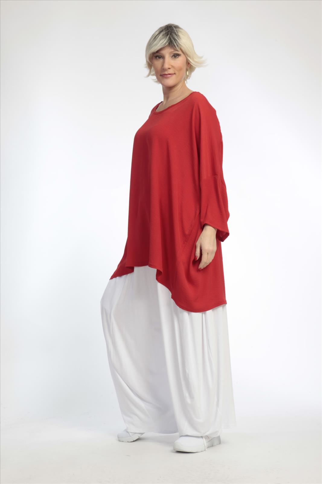 Sommer Big Shirt in kastiger Form aus er Twill Qualität, Rot Lagenlook Oversize Mode B2B Großhandel
