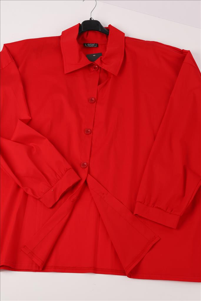 Sommer Bluse in kastiger Form aus er Qualität, Rot Lagenlook Oversize Mode B2B Großhandel