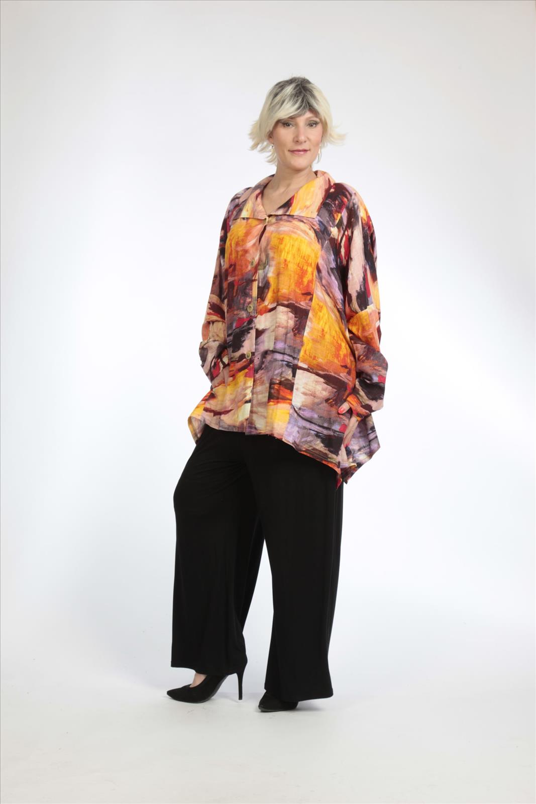 Sommer Jacke in Form aus er Qualität, Multicolor-Lila Lagenlook Oversize Mode B2B Großhandel