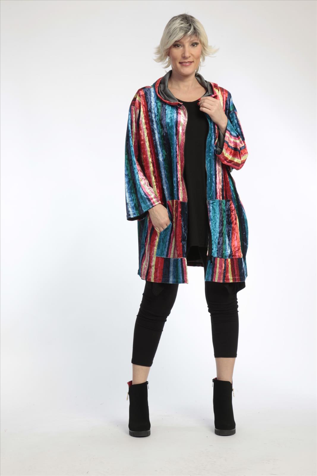 Sommer Jacke in gerader Form aus er Qualität, Multicolor Lagenlook Oversize Mode B2B Großhandel