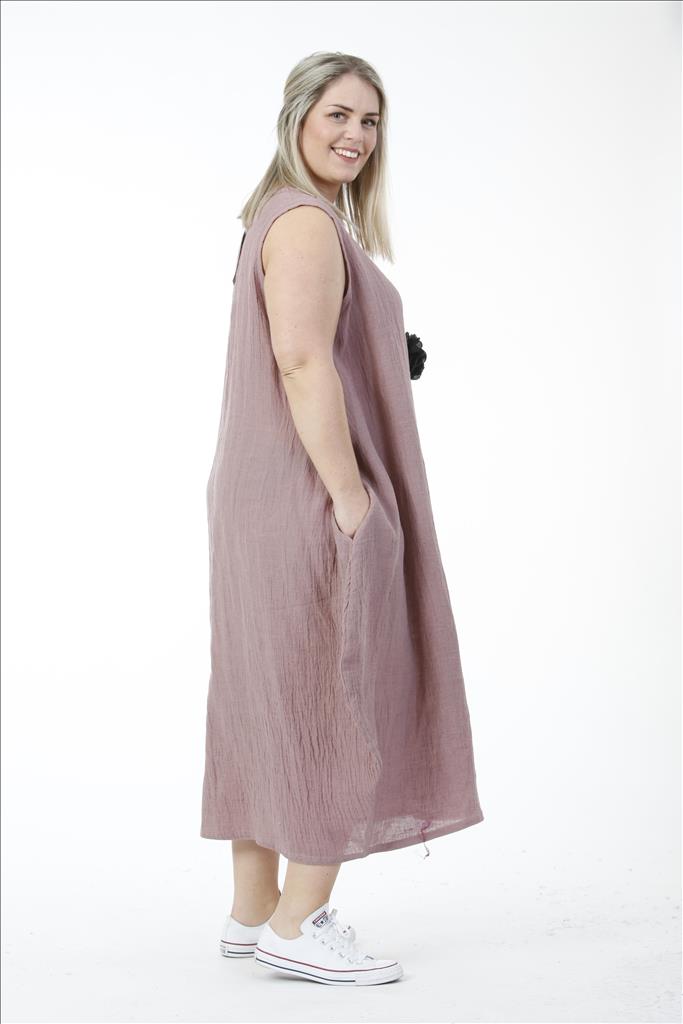 Sommer Kleid in Ballon Form aus er Qualität, Altrosa Lagenlook Oversize Mode B2B Großhandel