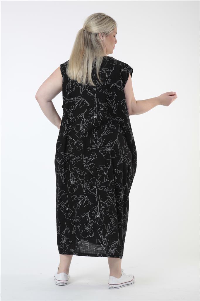 Sommer Kleid in gerader Form aus er Qualität, Schwarz Lagenlook Oversize Mode B2B Großhandel