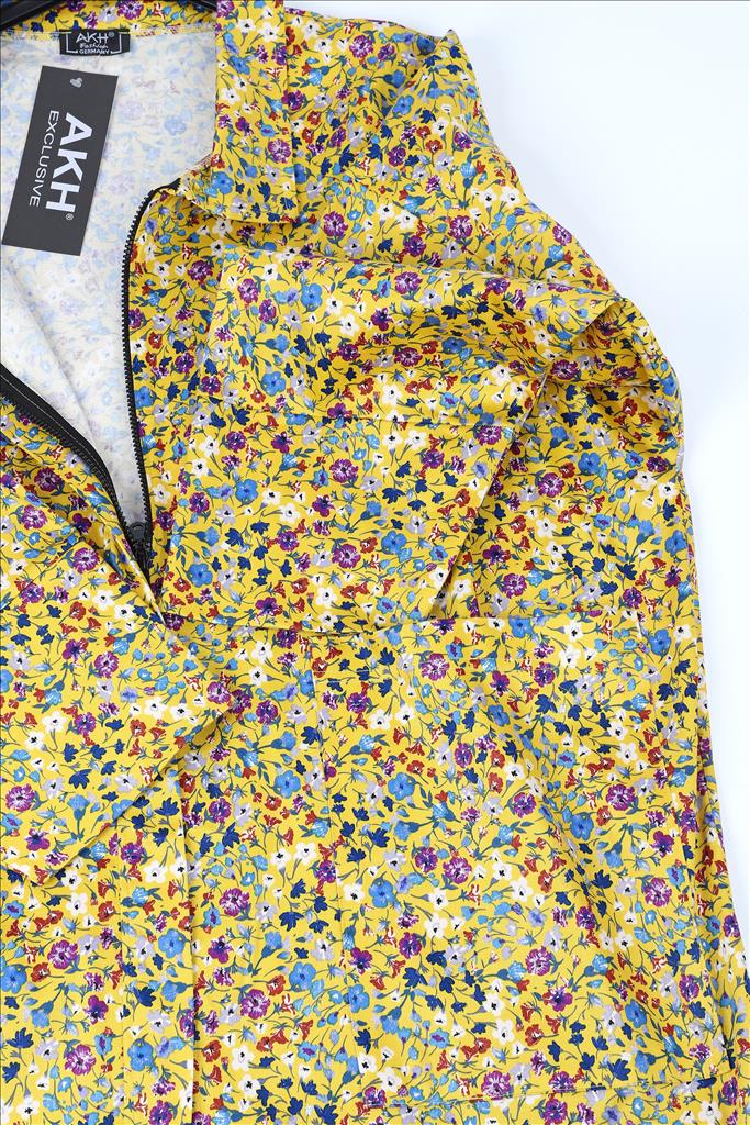Sommer Mantel in gerader Form aus er Qualität, Gelb-Multi Lagenlook Oversize Mode B2B Großhandel