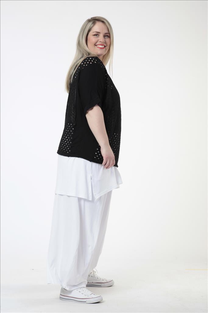 Sommer Pullover in gerader Form aus feiner Strick Qualität, Schwarz Lagenlook Oversize Mode B2B Großhandel