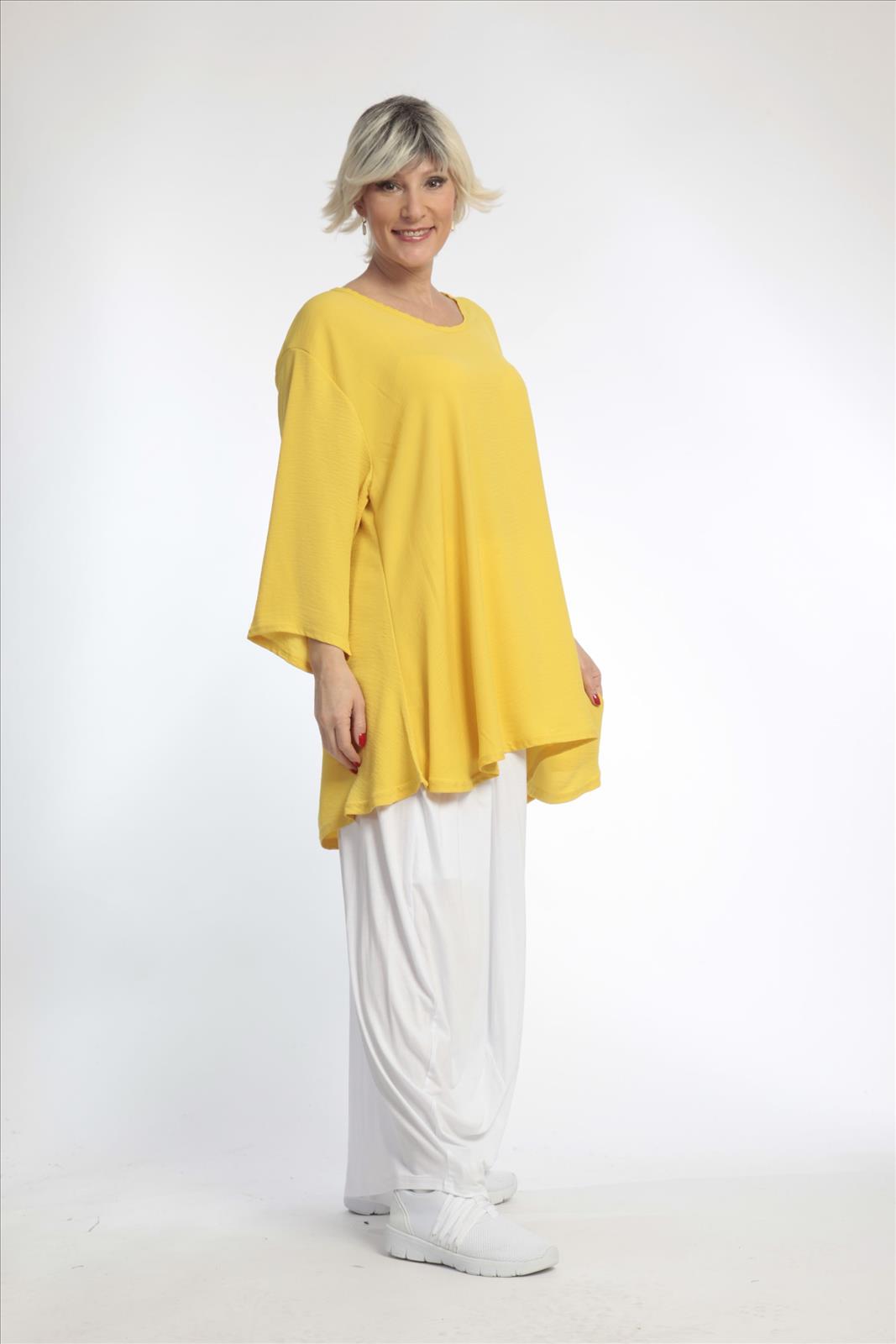 Sommer Shirt in Glocken Form aus er Twill Qualität, Gelb Lagenlook Oversize Mode B2B Großhandel