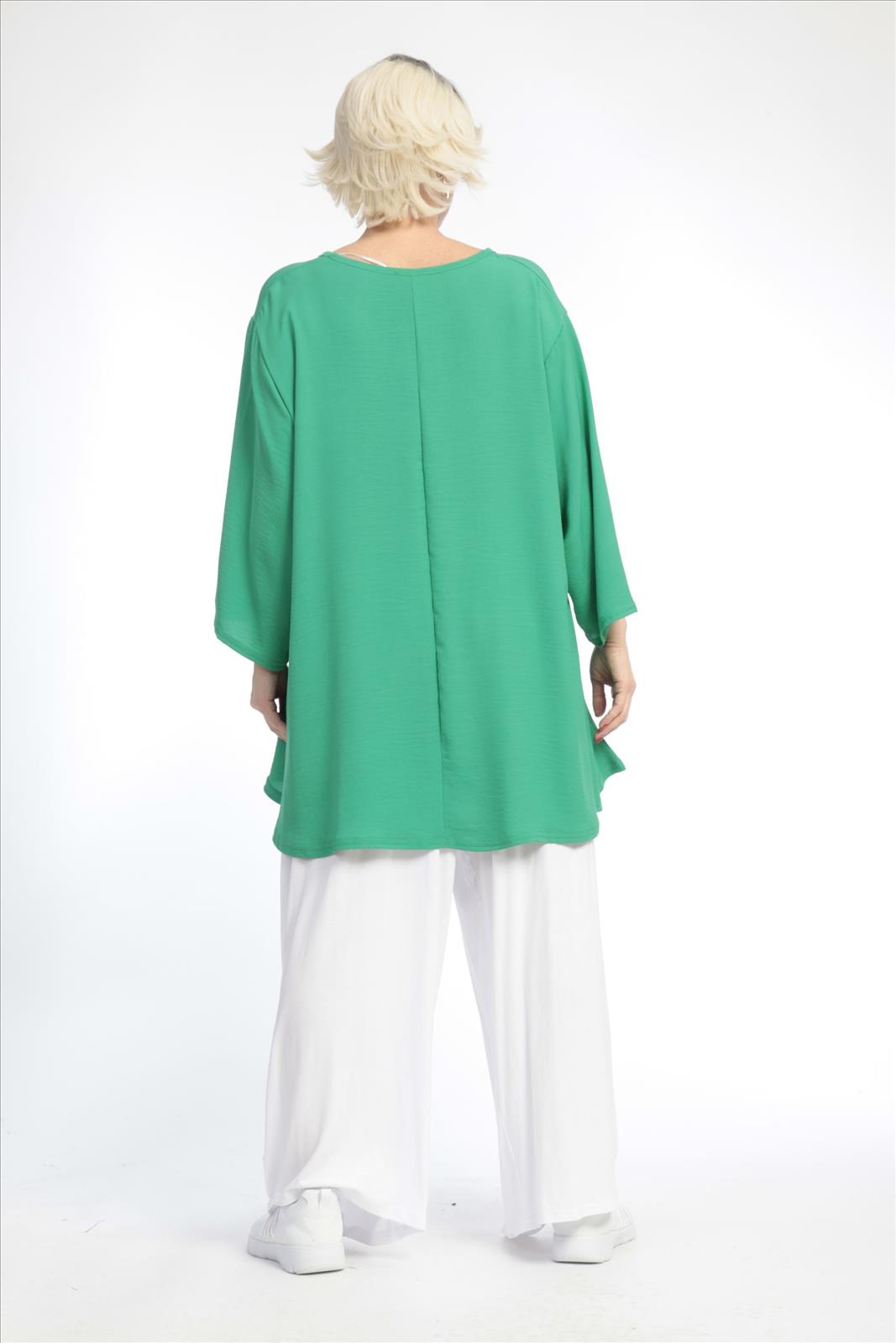 Sommer Shirt in Glocken Form aus er Twill Qualität, Grün Lagenlook Oversize Mode B2B Großhandel