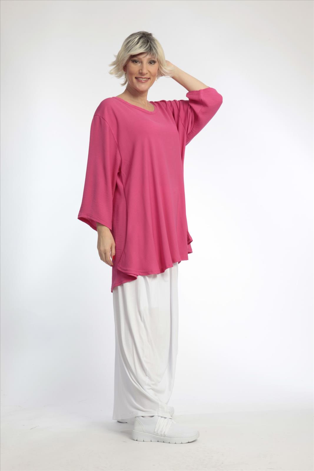 Sommer Shirt in Glocken Form aus er Twill Qualität, Pink Lagenlook Oversize Mode B2B Großhandel