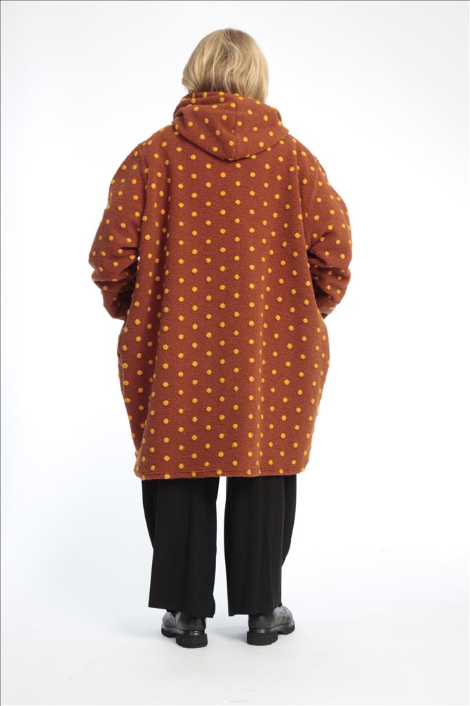Übergangs Mantel in gerader Form aus er Qualität, Terracotta Lagenlook Oversize Mode B2B Großhandel