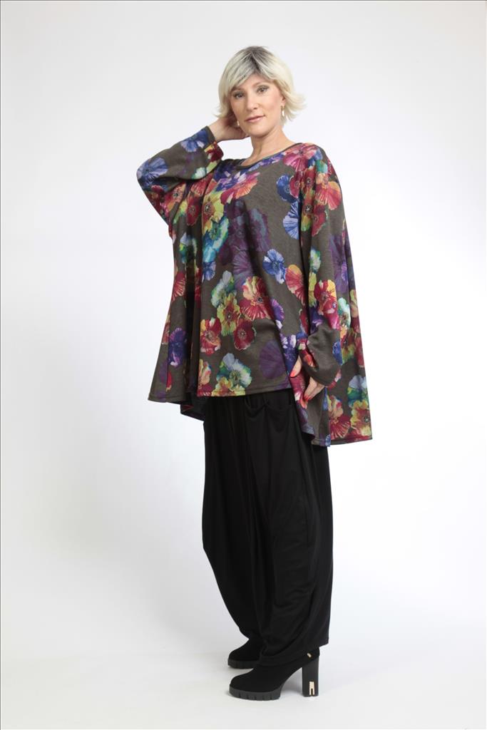 Winter Big Shirt in A-Form aus er Jersey Qualität, Multicolor Lagenlook Oversize Mode B2B Großhandel