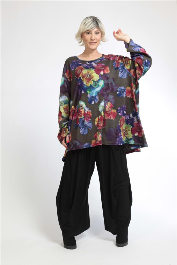 Winter Big Shirt in A-Form aus er Jersey Qualität, Multicolor Lagenlook Oversize Mode B2B Großhandel
