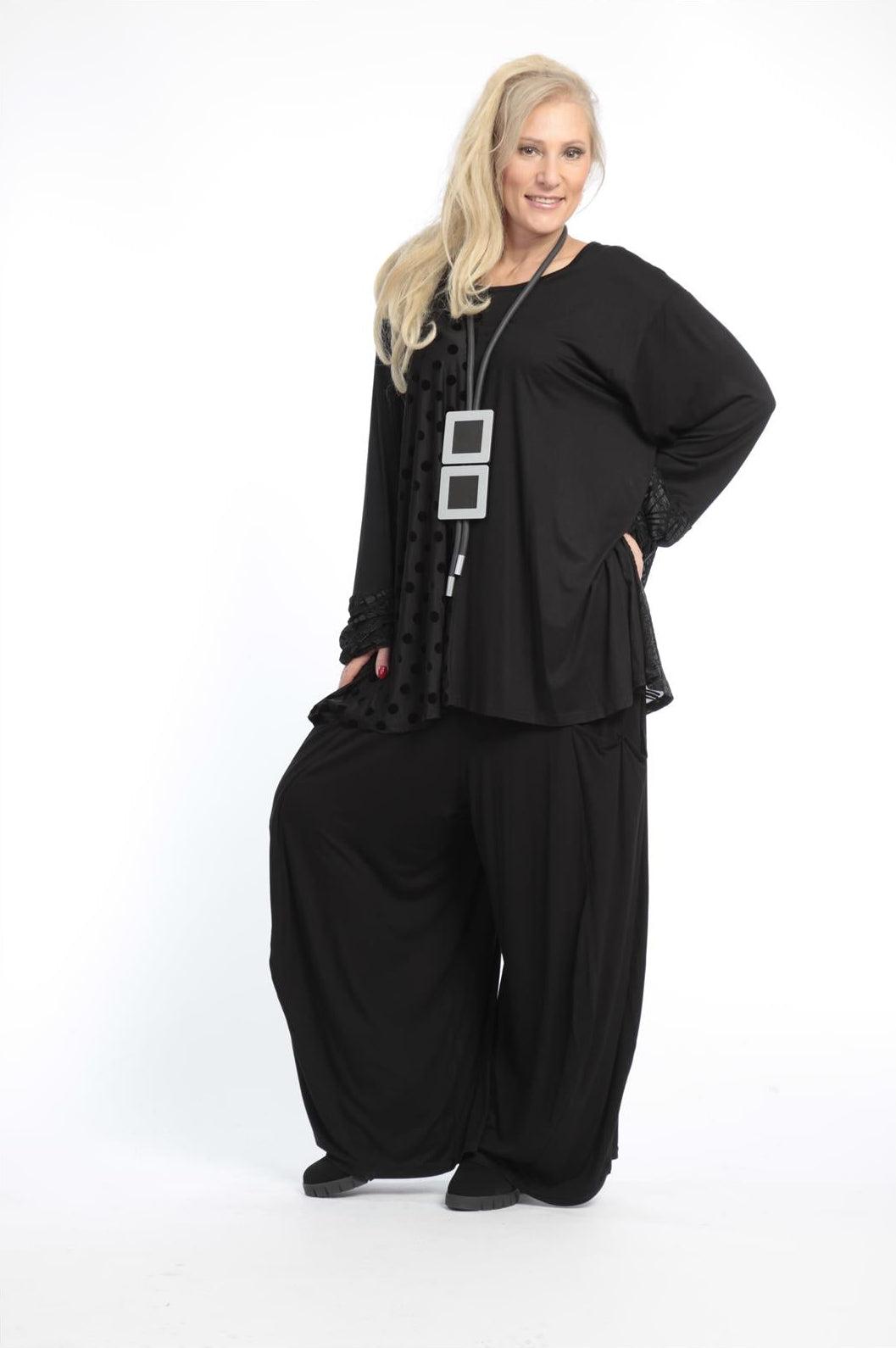 Winter Big Shirt in A-Form aus er Qualität, Schwarz Lagenlook Oversize Mode B2B Großhandel