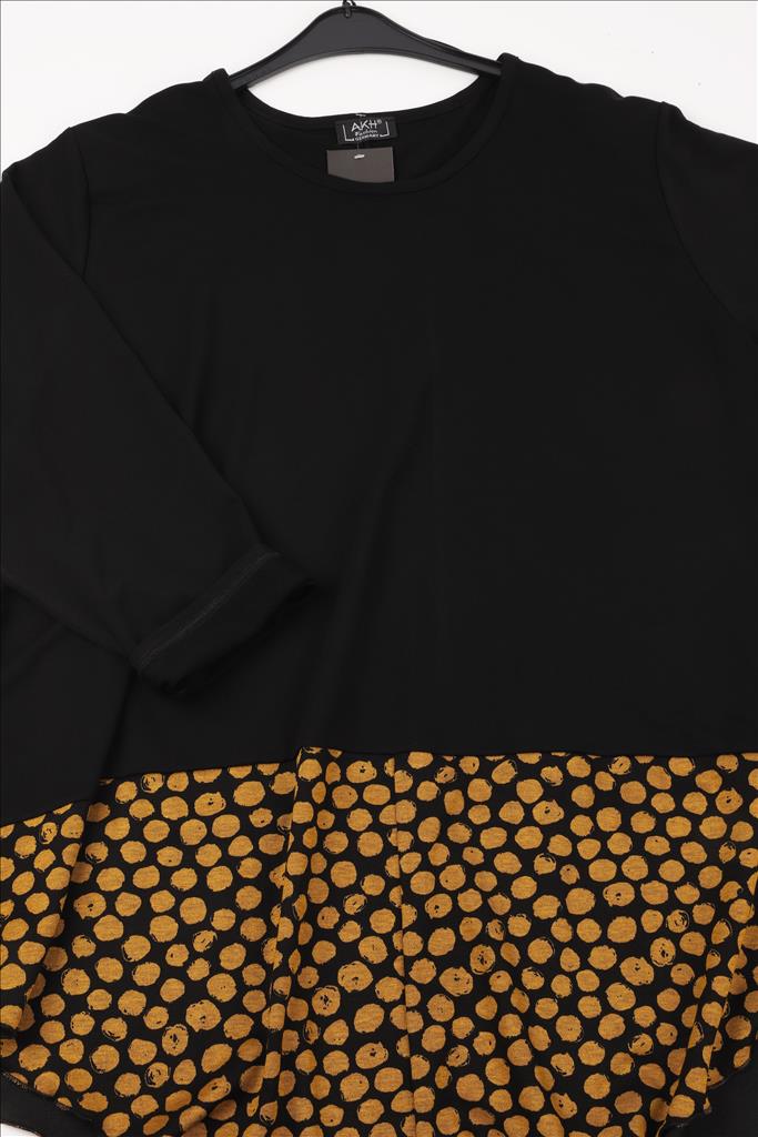 Winter Big Shirt in Form aus er Spitze Qualität, Schwarz-Gelb Lagenlook Oversize Mode B2B Großhandel