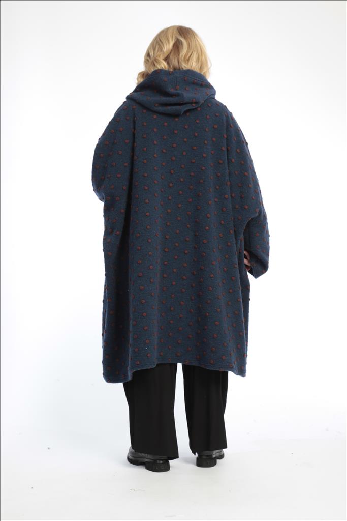 Winter Mantel in gerader Form aus er Qualität, Blau Lagenlook Oversize Mode B2B Großhandel