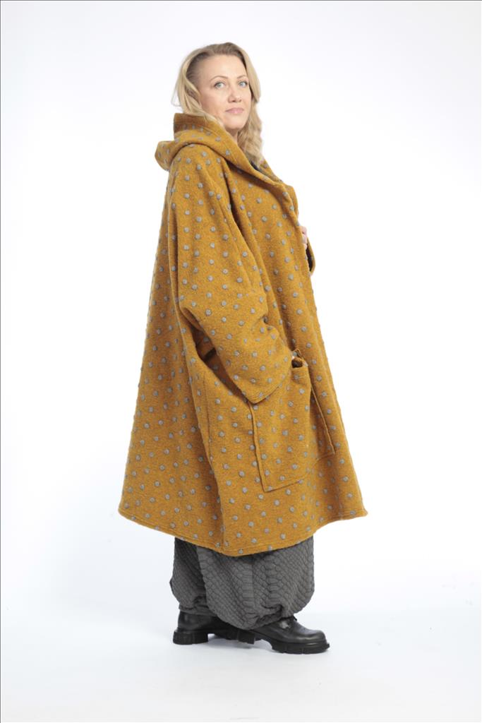 Winter Mantel in gerader Form aus er Qualität, Senf Lagenlook Oversize Mode B2B Großhandel