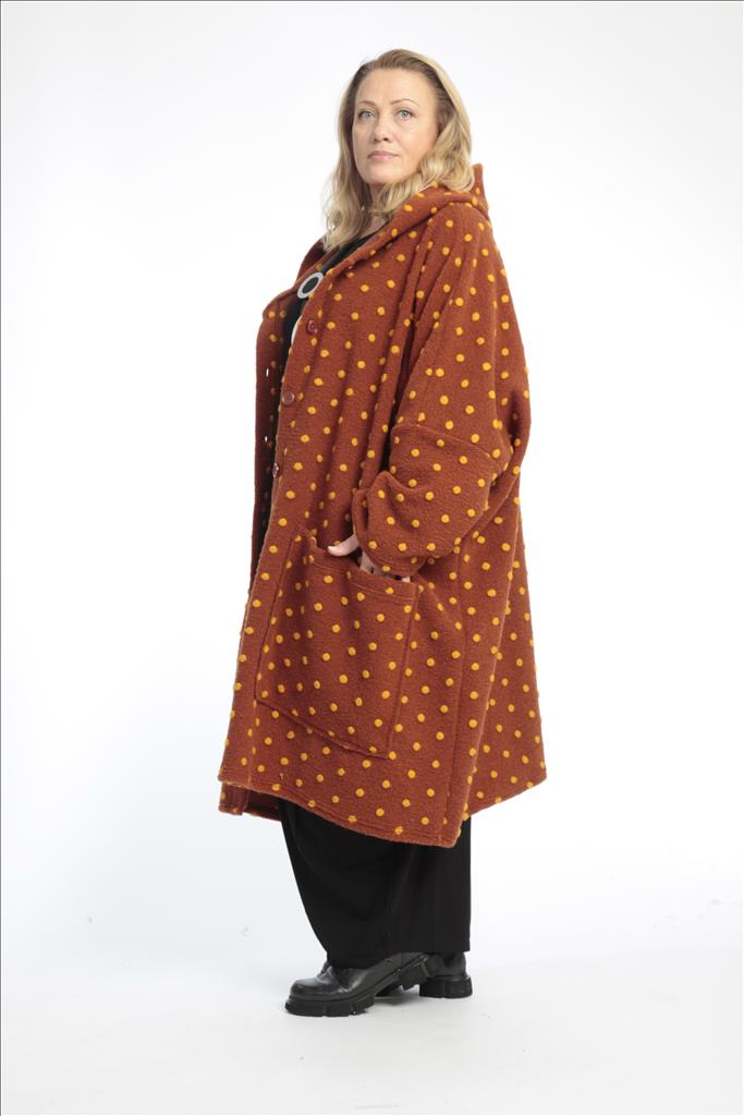 Winter Mantel in gerader Form aus er Qualität, Terracotta Lagenlook Oversize Mode B2B Großhandel