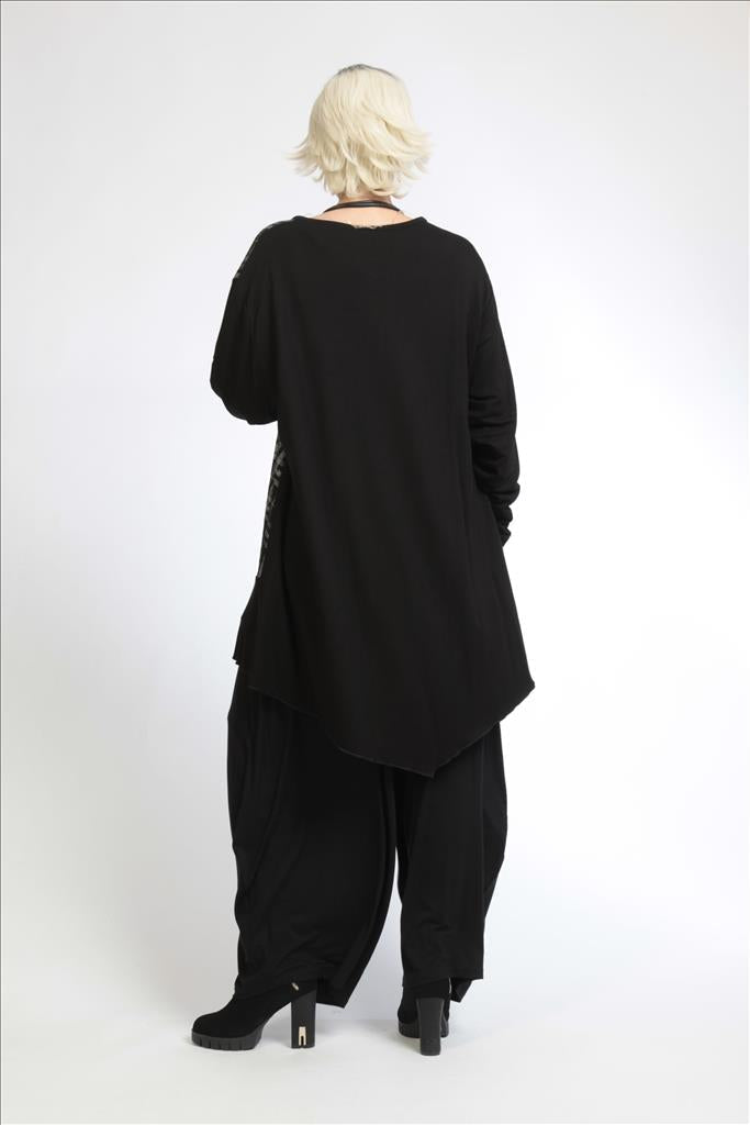 Winter Shirt in Form aus er Spitze Qualität, Schwarz-Grau Lagenlook Oversize Mode B2B Großhandel